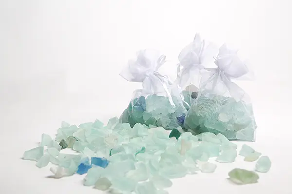 Sea Glass in Mesh Bag Set of 6 By Garden Age Supply