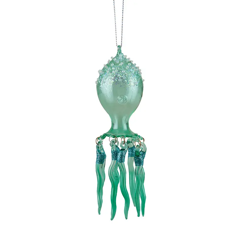 Seafoam Glitter Jellyfish Orn