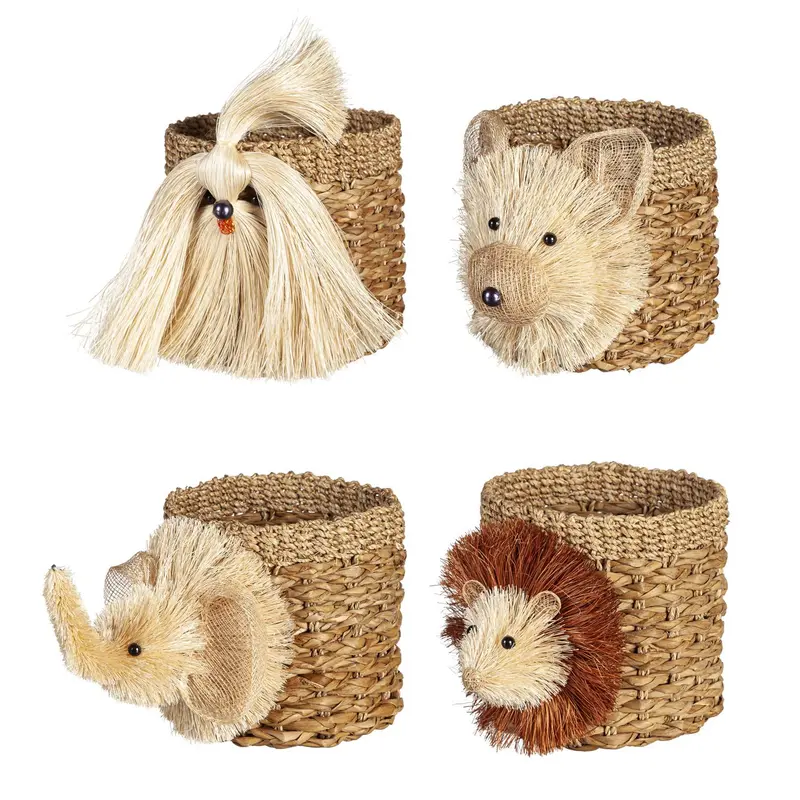 Seagrass Animal Woven Planter, 4 Designs, 6 EA, 24 PC Total EDGE Program