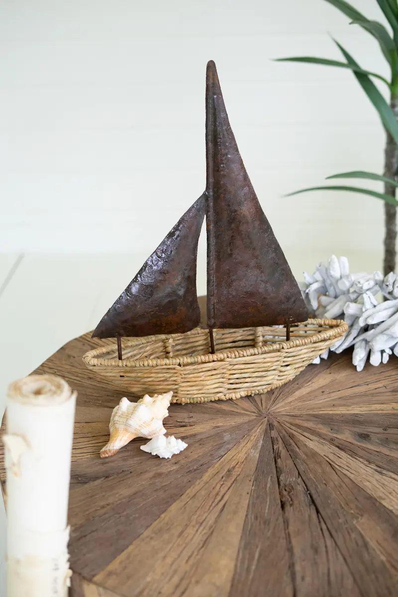 Seagrass Boat With Hand Hammered Metal Sails By Kalalou