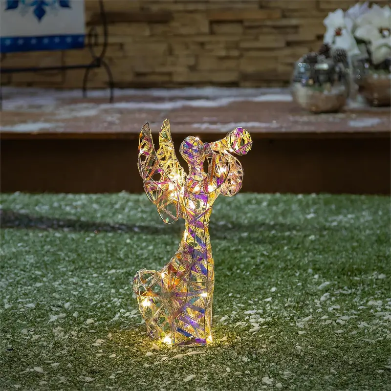 Season to Sparkle Garden Statue, LED Statue, Angel, 16"H
