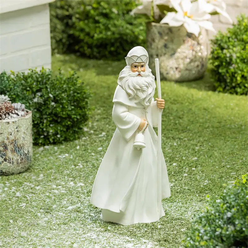 Season to Sparkle Garden Statue, Resin Garden Statue, Saint Nick, 20"H,