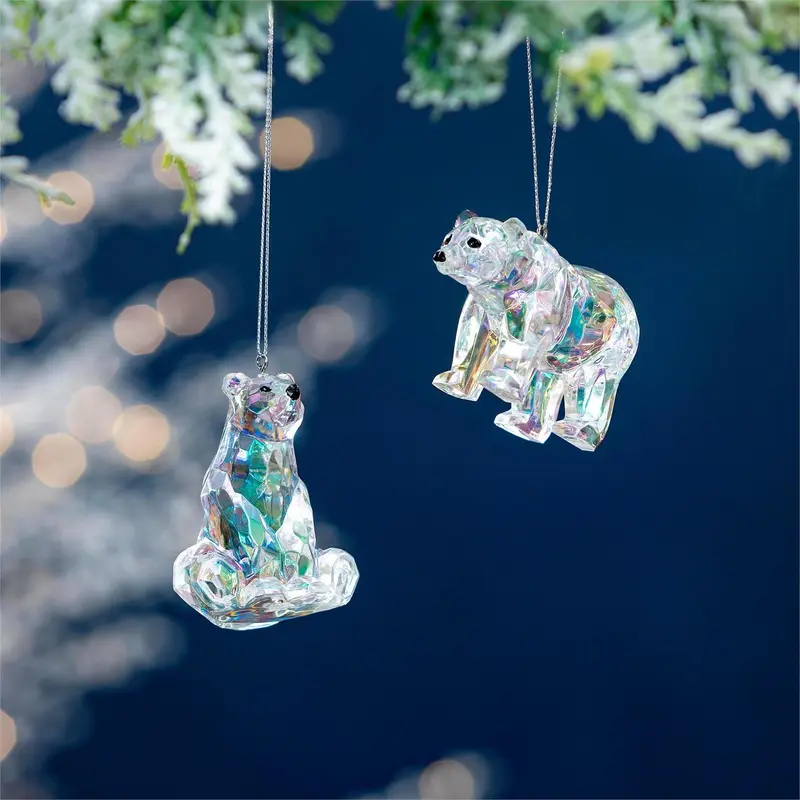 Season to Sparkle Ornament Acrylic Polar Bear, 2.75"H, Asst of 2