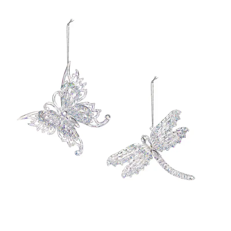 Season to Sparkle Ornament Butterfly/Dragonfly Clear Acrylic, Asst, 4"H