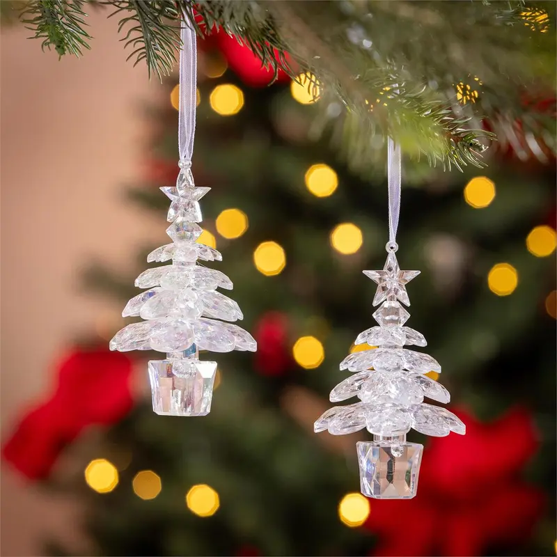 Season to Sparkle Ornament Christmas Tree Acrylic, Asst, 4.75"H