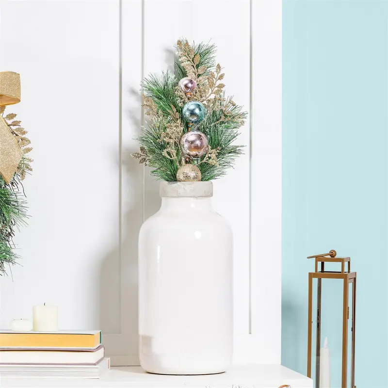 Season to Sparkle Stem Artificial, With Ornaments 24”H