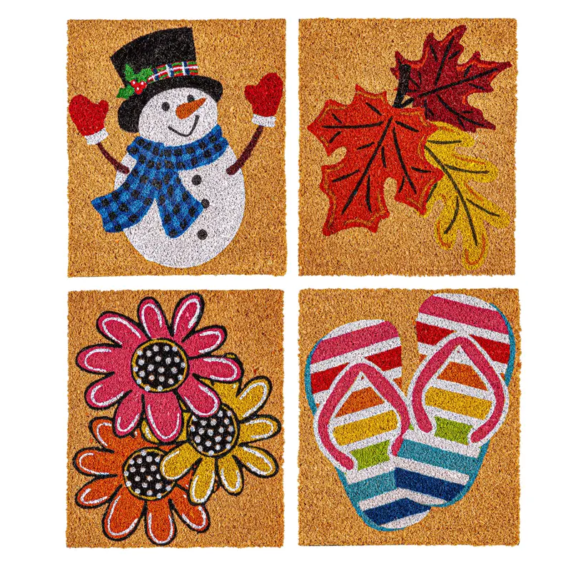 Seasonal Interchangeable Coir Mat Panel, Set of 4