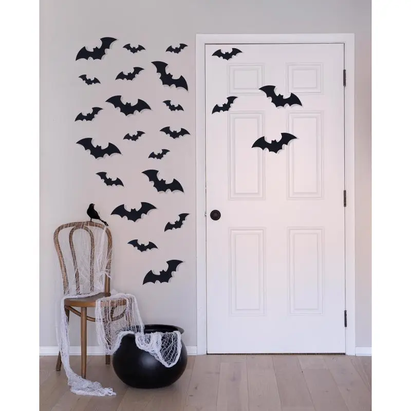 Seasons 11 in. Bats Halloween Decor (Pack of 12)