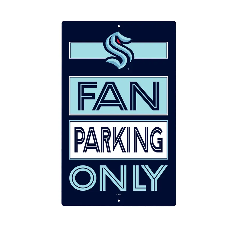 Seattle Kraken Fan Parking USA Metal Wall Sign, 7.5" x 11.5"