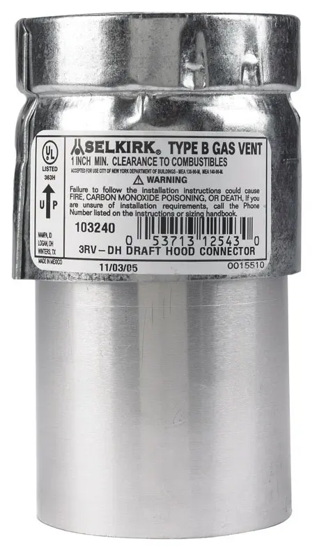 Selkirk Adjustable 3 in. D Aluminum/Galvanized Steel Draft Hood Connector - Deal of The Week