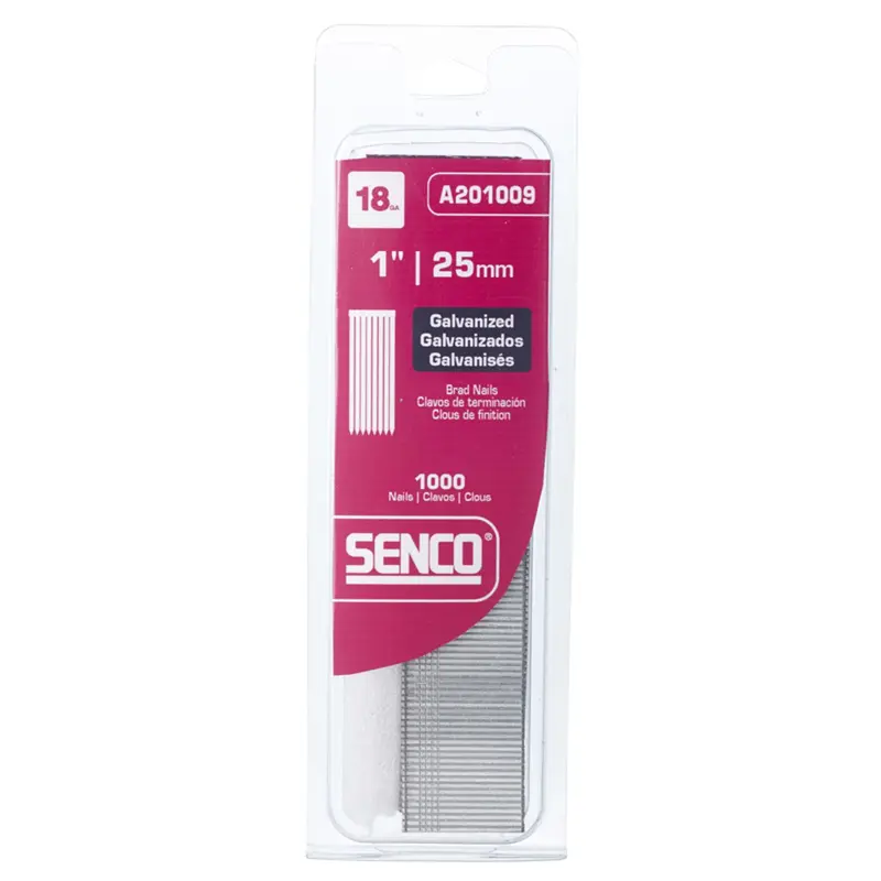Senco 1 in. L X 18 Ga. Straight Strip Galvanized Brad Nails 1000 pk - Open Box