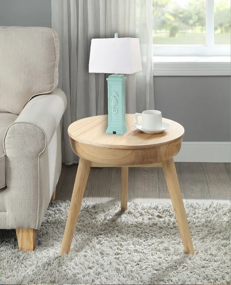 Set of 2 Aqua Seahorse Shutter Base Table Lamps By Homeroots