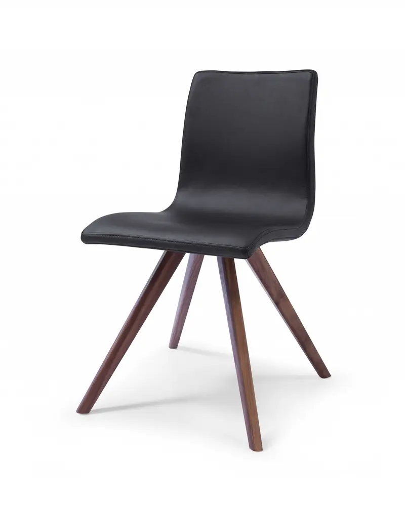 Set Of 2 Black Faux Leather Dining Chairs By Homeroots