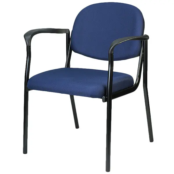 Set of 2 Bright Navy Fabric Guest Arm Chairs By Homeroots