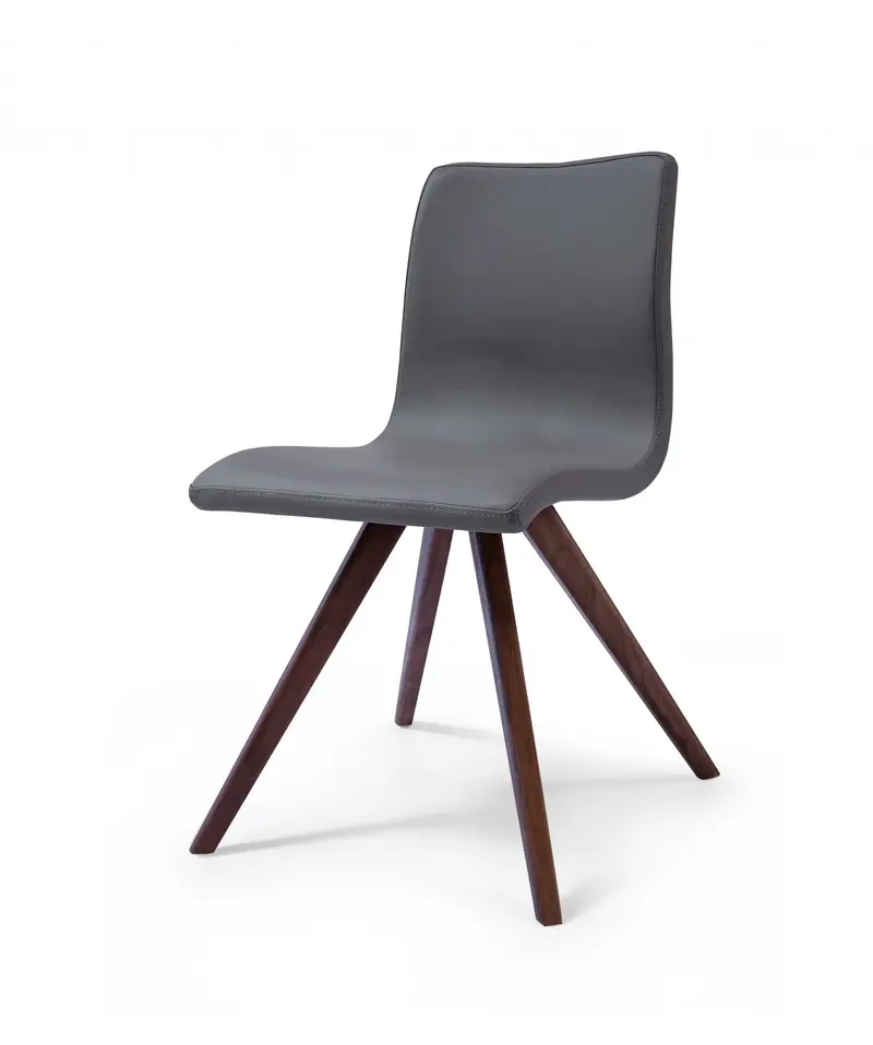 Set Of 2 Gray Faux Leather Dining Chairs By Homeroots - 370649