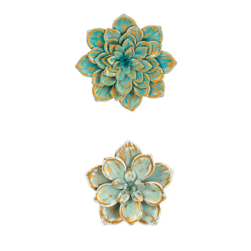 Set of 2 Multiple Layer Metal Wall Flower,6awd056