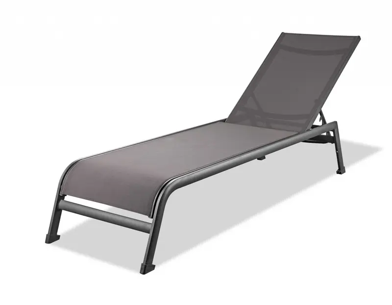Set of 2 Taupe Aluminum Chaise Lounges By Homeroots