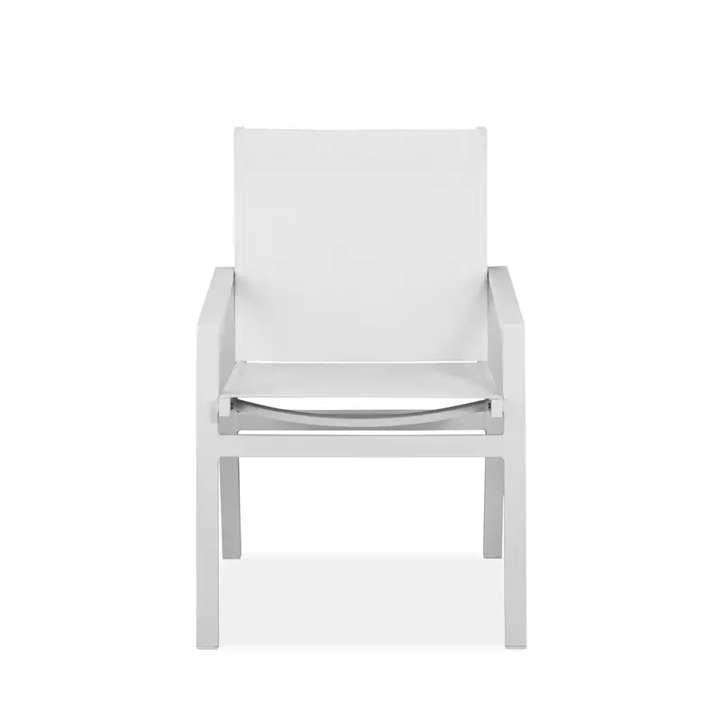 Set Of 2 White Aluminum Dining Armed Chairs By Homeroots