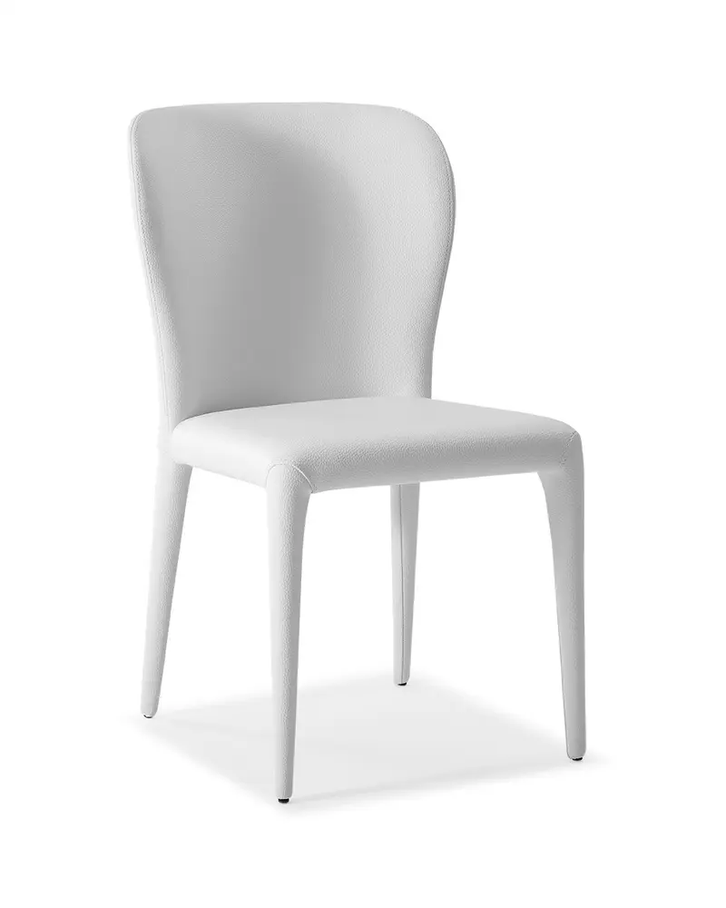 Set Of 2 White Faux Leather Dining Chairs By Homeroots - 320748