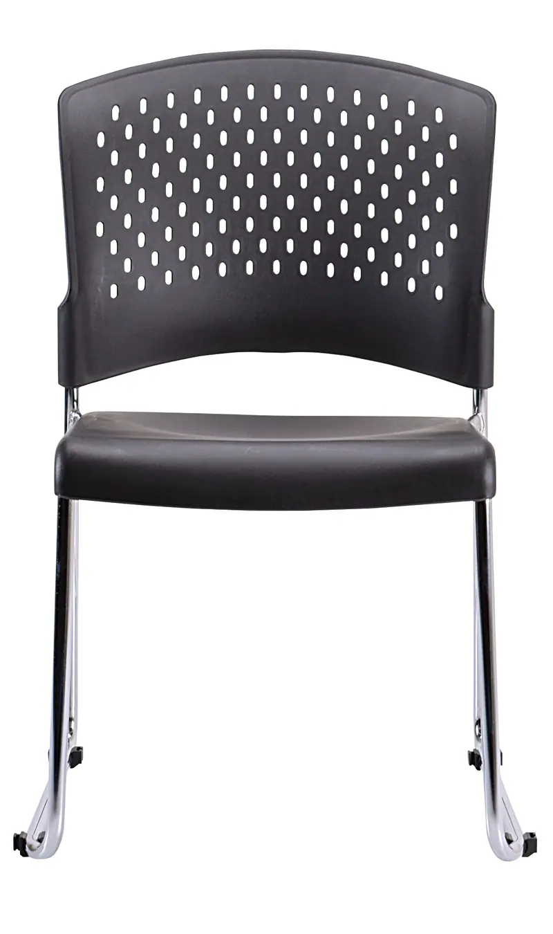 Set of 4 Black Professional Plastic Guest Chairs By Homeroots