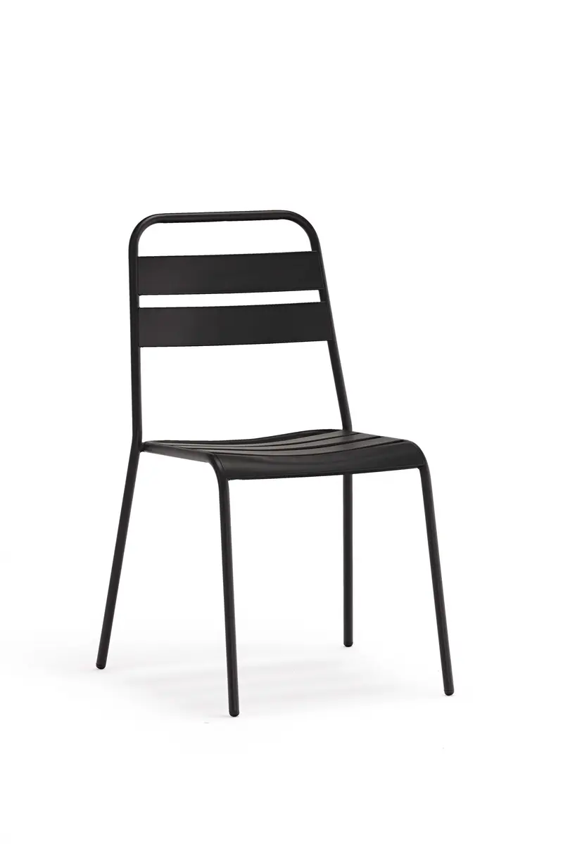 Set Of 4 Gray Stacking Aluminum Armless Chairs By Homeroots