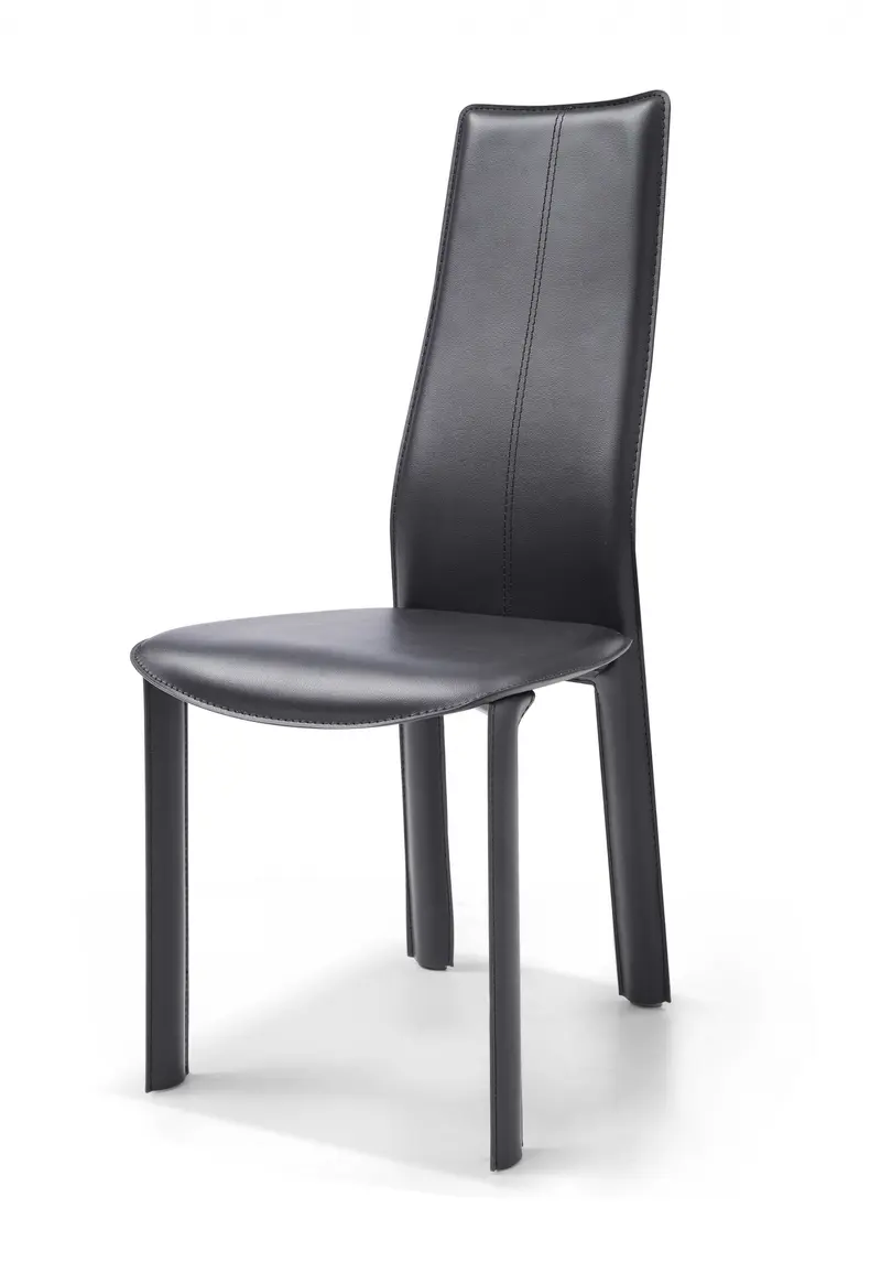 Set Of 4 Modern Dining Black Faux Leather Dining Chairs By Homeroots