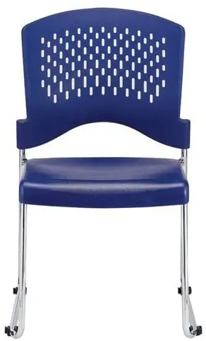 Set of 4 Navy Professional Plastic Guest Chairs By Homeroots