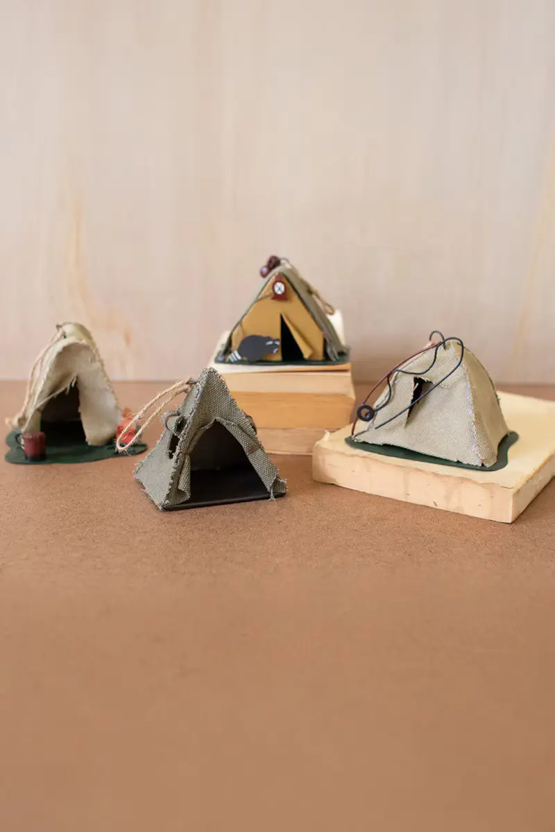 Set Of Four Tent Ornaments (Min 2) By Kalalou