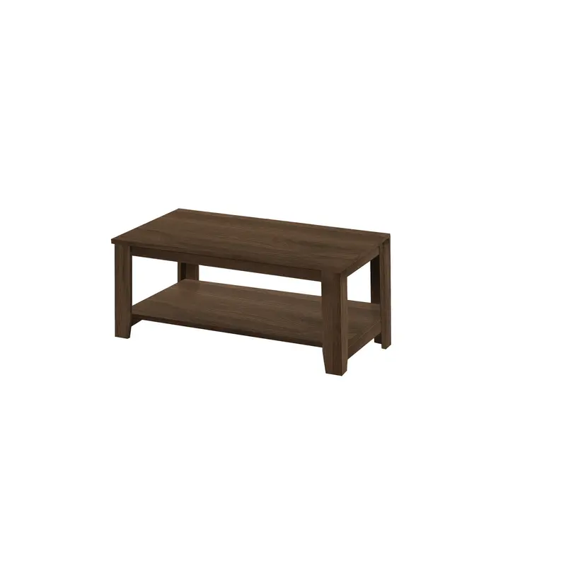 Set Of Three 42" Dark Brown Rectangular Coffee Table With Three Shelves By Homeroots