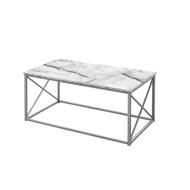 Set Of Three 42" White Rectangular Coffee Table By Homeroots
