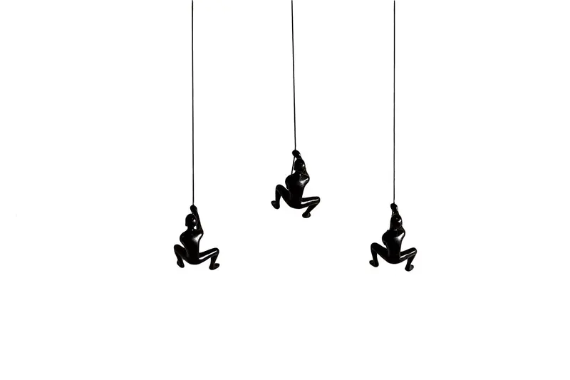 Set of Three Black Resin Novelty Hanging Dimensional Sculpture By Homeroots