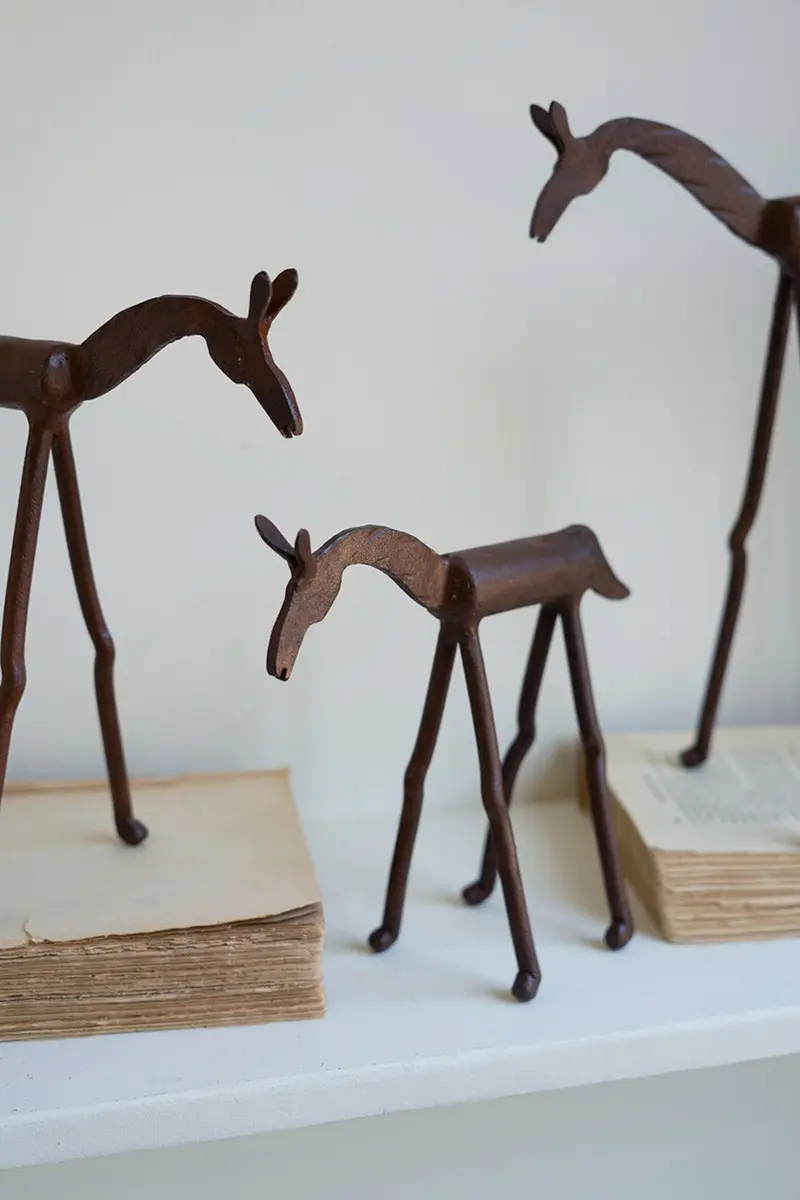 Set Of Three Forged Iron Horses By Kalalou