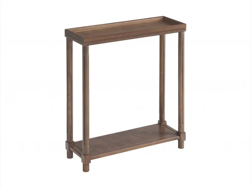 Set Of Two 24" Brown Wood Rectangular End Tables With Shelf By Homeroots