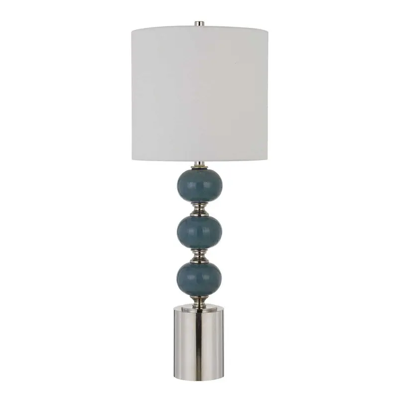 Set of Two 29" Modern Blue Metal Table Lamps By Homeroots