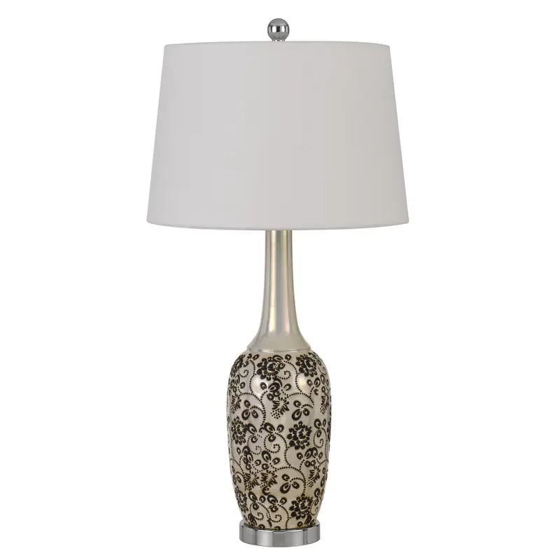 Set of Two 30” Stylish Ceramic Pearl Table Lamp By Homeroots