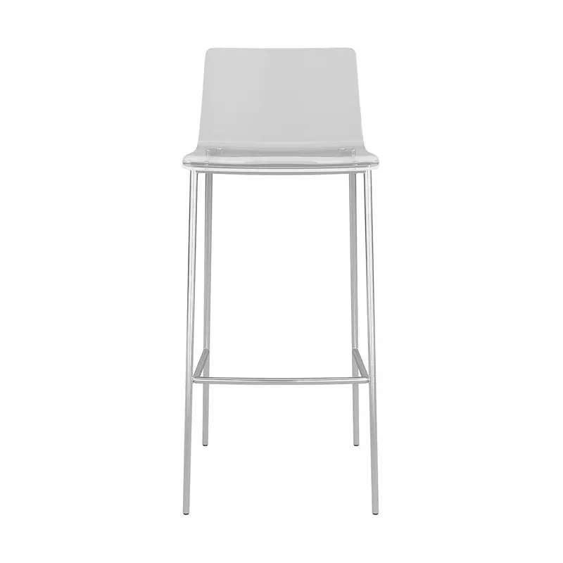 Set of Two Contemporary Acrylic and Nickel Bar Stools By Homeroots