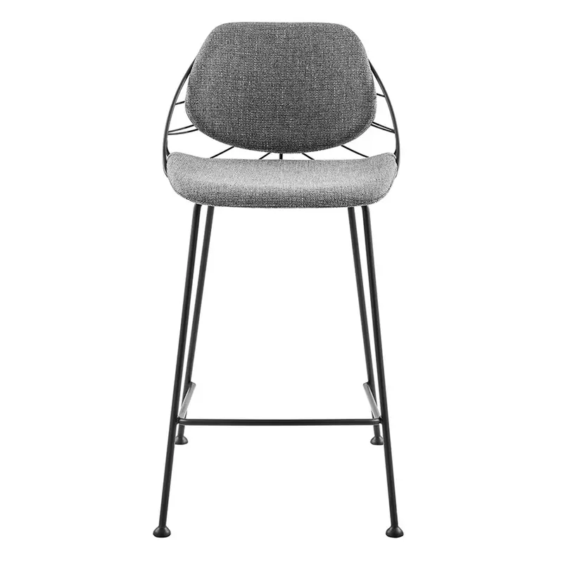 Set of Two Leaf Gray Counter Stools By Homeroots
