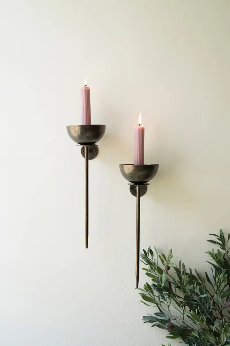 Set Of Two Metal Wall Taper Candle Holders (Min 2) By Kalalou