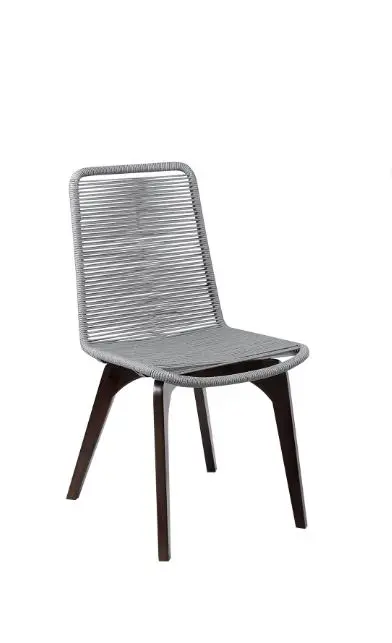 Set of Two Silver Solid Wood Outdoor Dining Chair By Homeroots