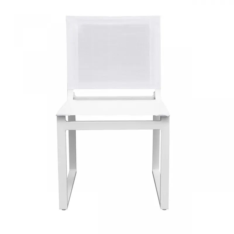 Set of Two White Aluminum Indoor Outdoor Dining Chair By Homeroots