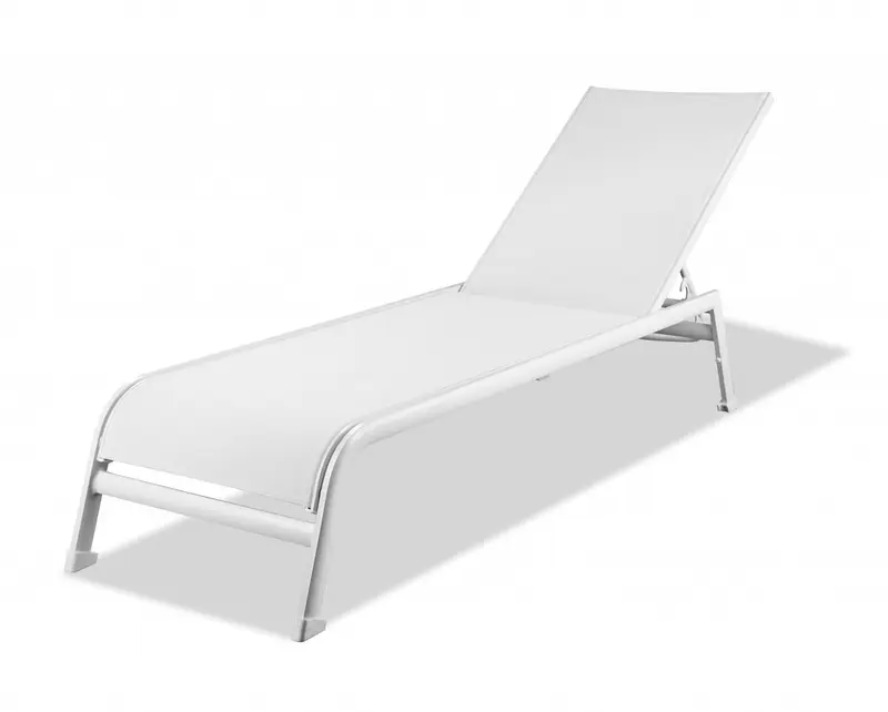 Set of Two White and Chrome Indoor Outdoor Chaise Lounge By Homeroots