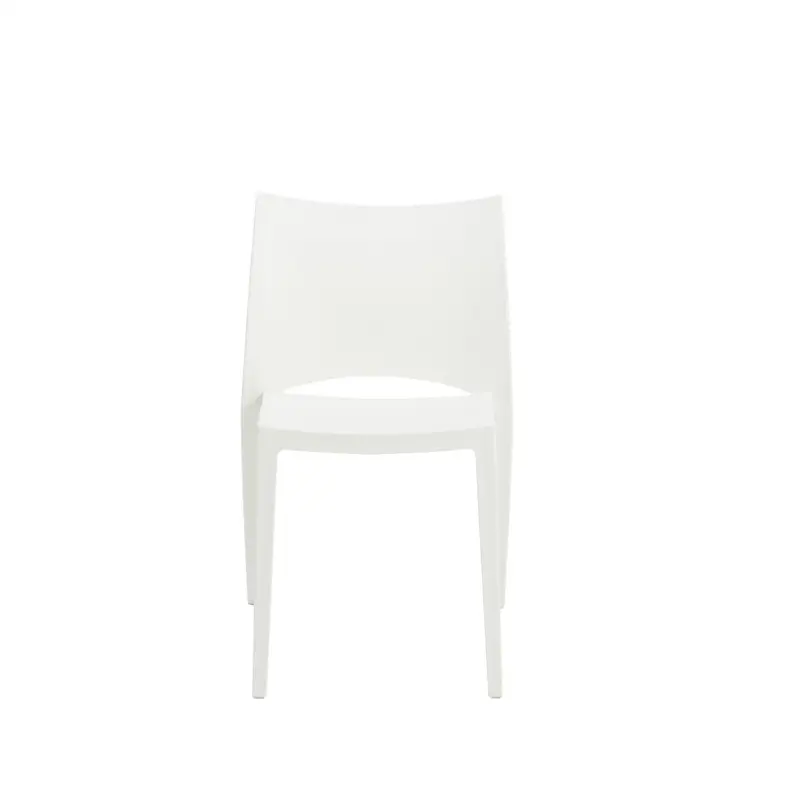 Set Of Two White Stacking Indoor Or Outdoor Chairs By Homeroots