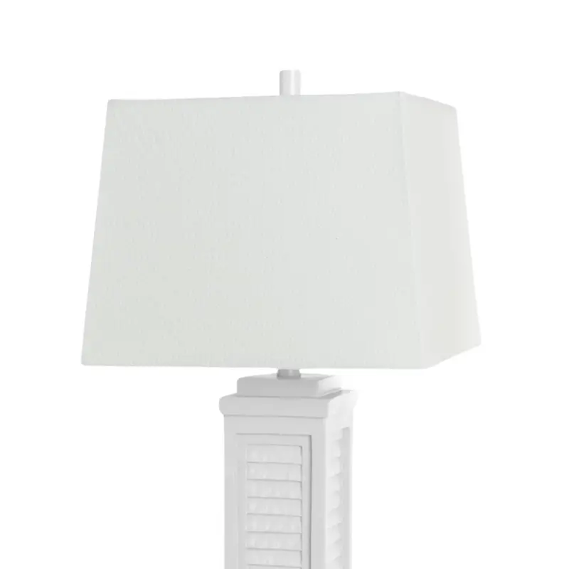 Set of Two White Table Lamp Coastal With White Shade By Homeroots