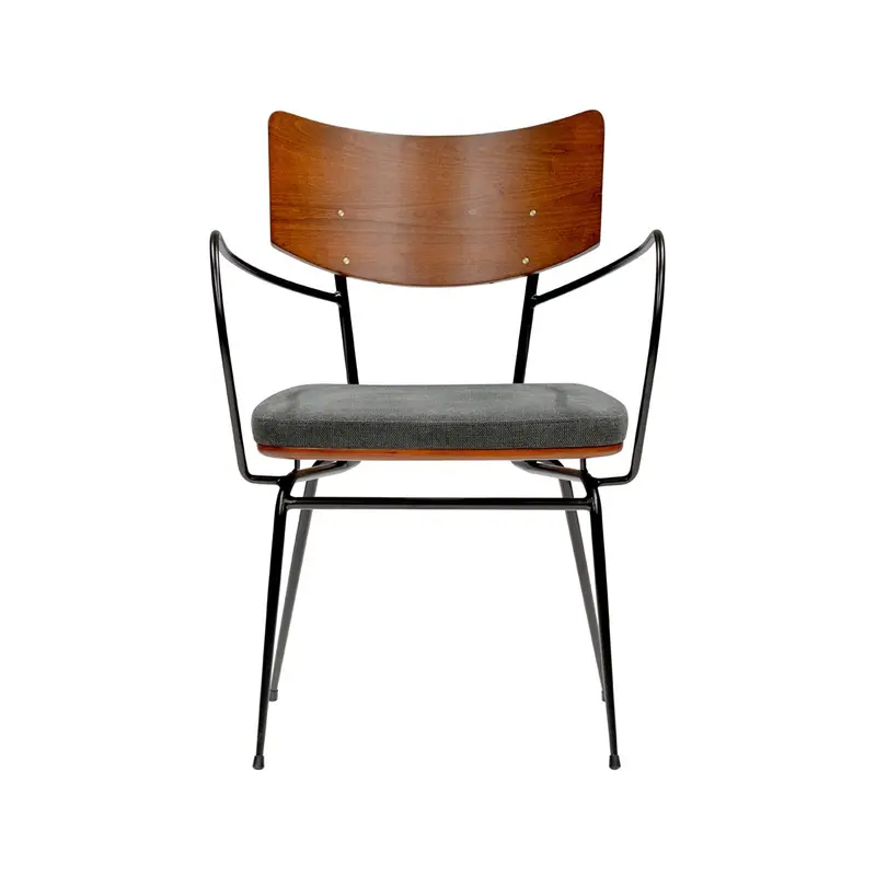 Set Of Two Wood And Steel Armchairs By Homeroots