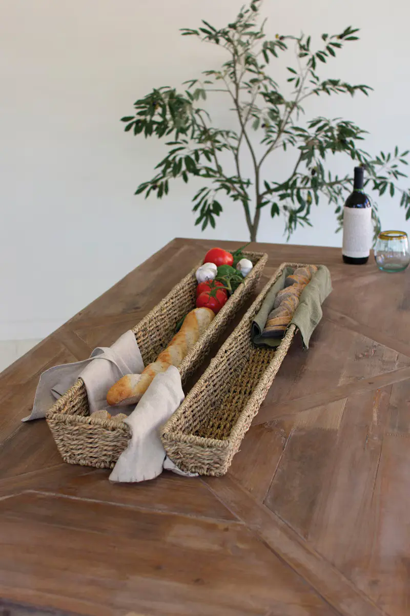 Set Of Two Woven Seagrass Bread Baskets (Min 2) By Kalalou