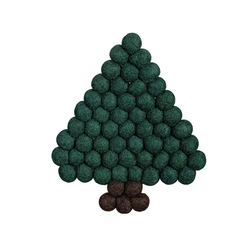 Shades of Emerald Trivet Tree Fabric, 7.25"L x 8.5"W