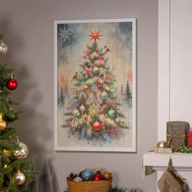Shades of Emerald Wall Decor, LED, Christmas Tree