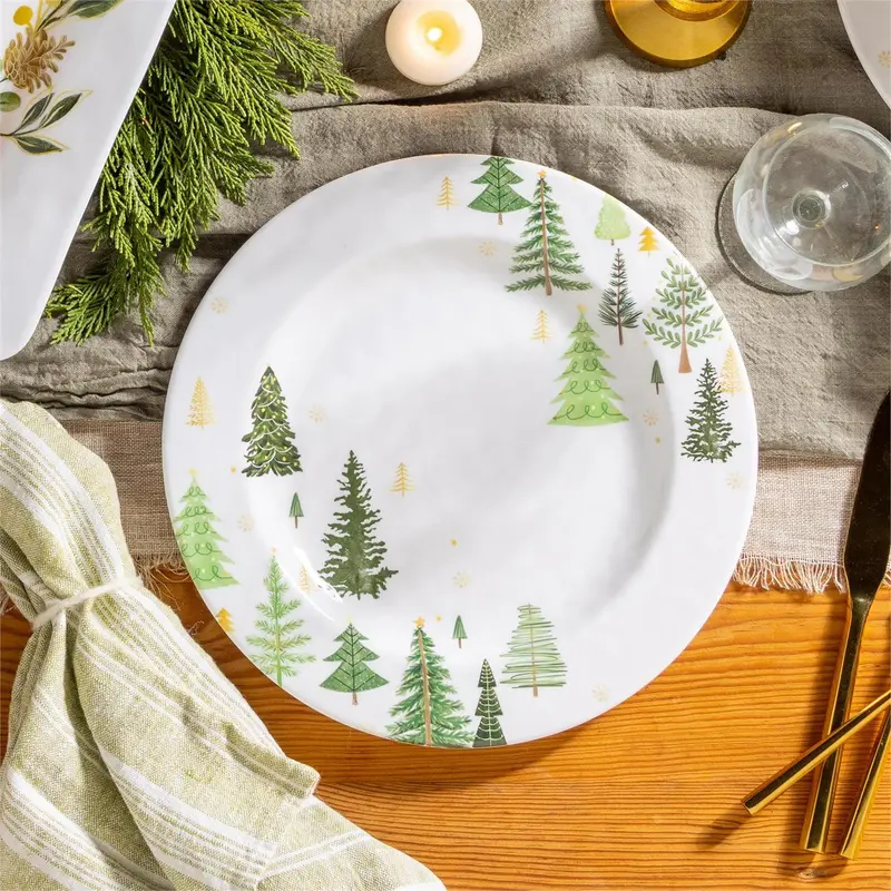 Shades of Green Plate Melamine Dinner Plate, 11"