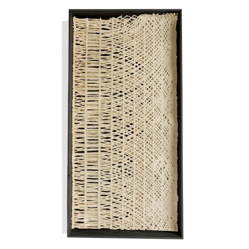 Shadow Box w/ Curva Ellipse Paper, Satin Black Frame By Gold Leaf
