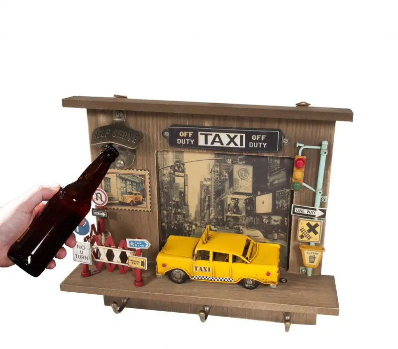 Shadow Box with 3 Metal Keychain Hooks By Homeroots